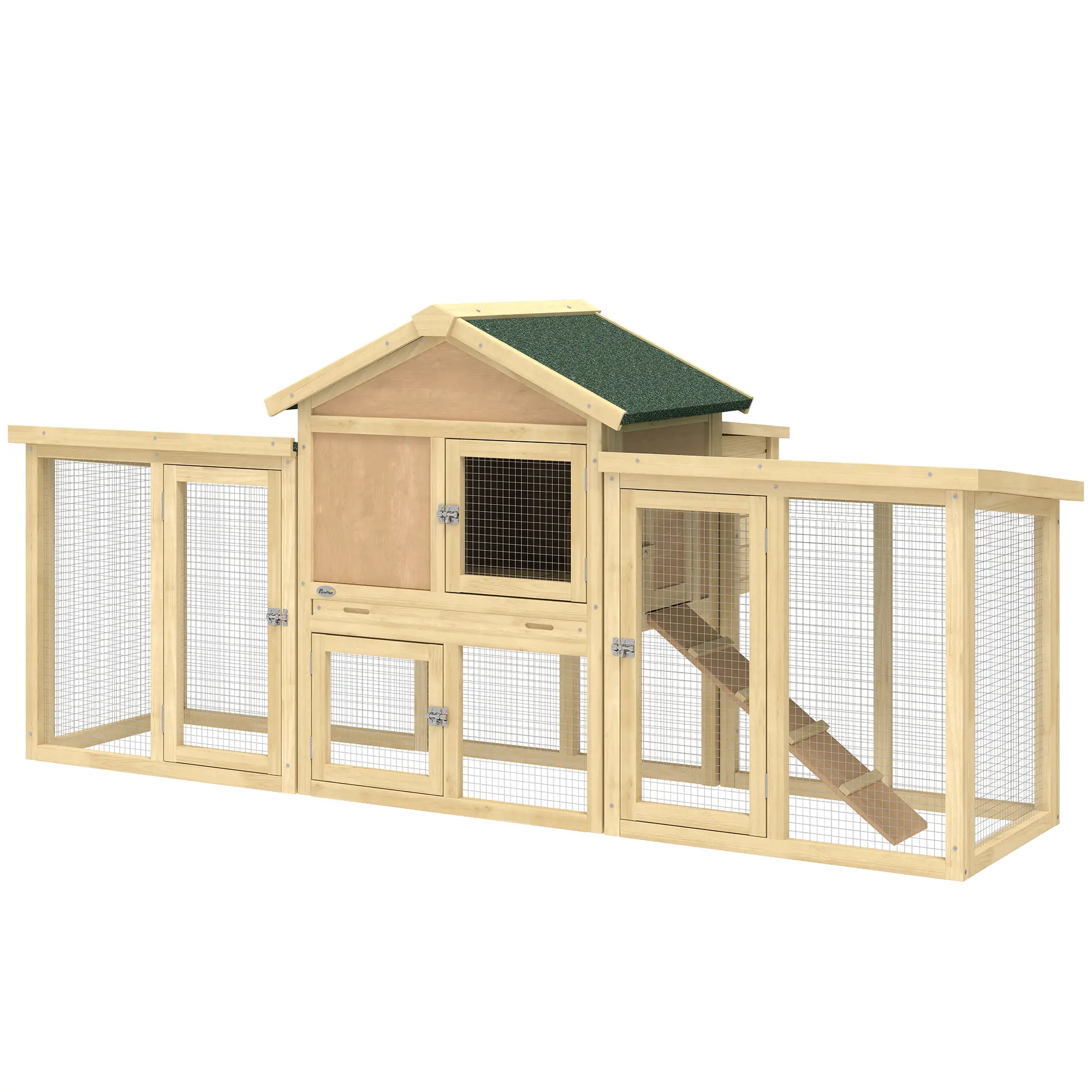 Wooden Chicken Coop, Large Rabbit Hutch, Nesting Box, Run, Ramp, Drawer