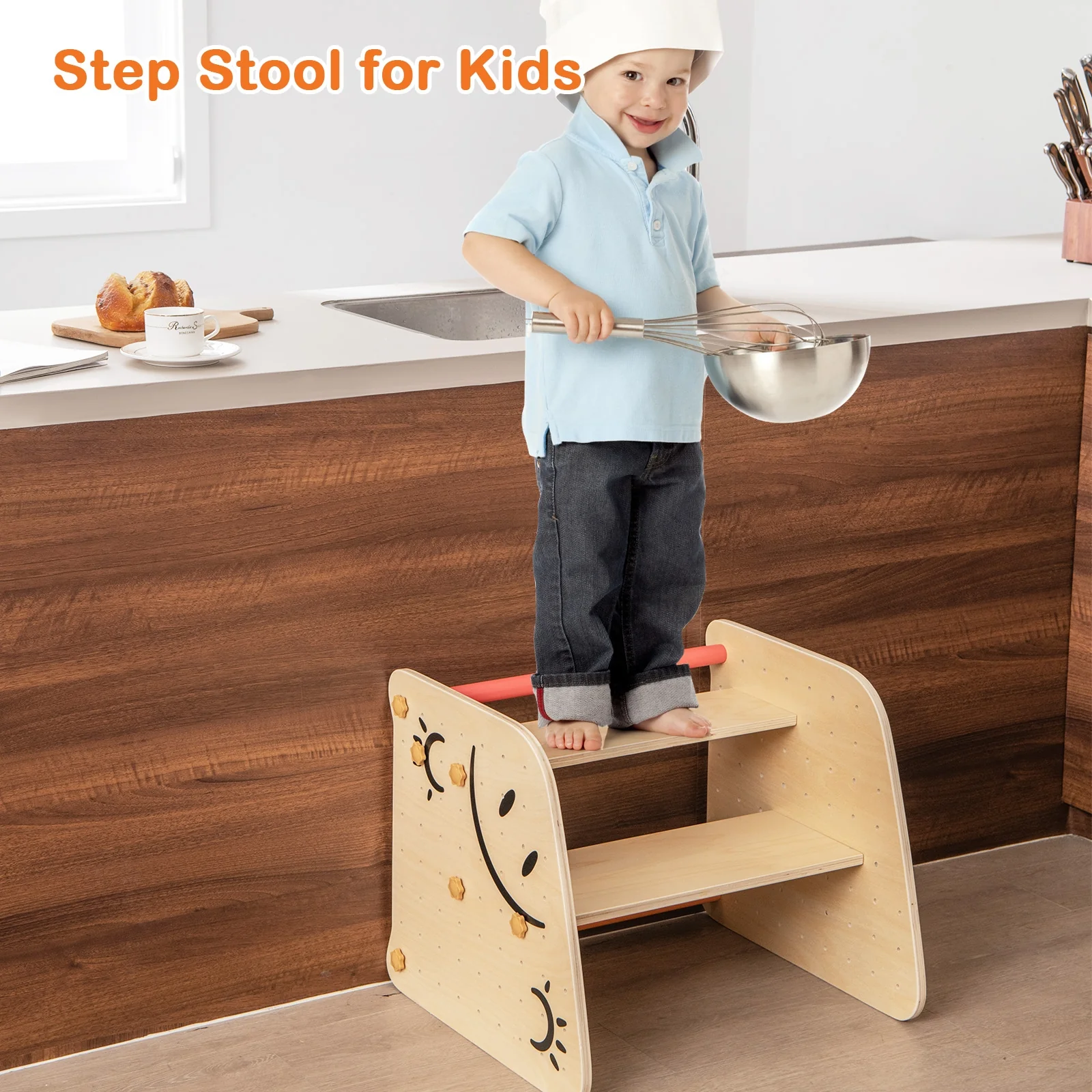 Wooden Climbing Toy Triangle Climber Set With Seesaw, Multicolor - Image 2