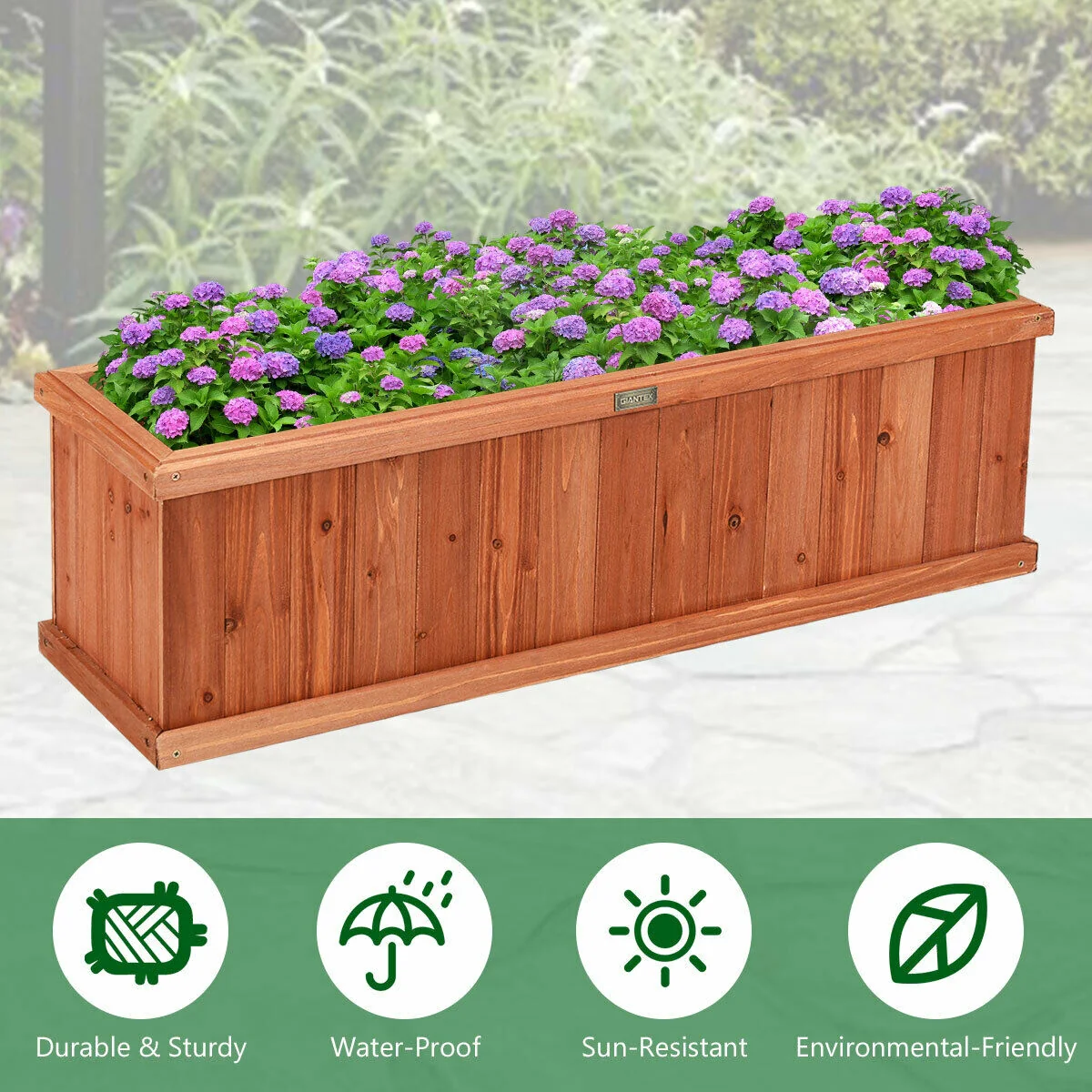 Wooden Decorative Planter Box, Brown - Image 7