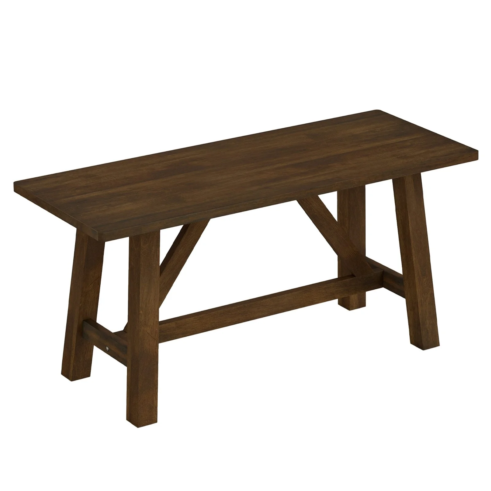 Wooden Entryway Bench, Farmhouse Dining Bench, 400 LBS Weight Capacity, Brown - Image 4