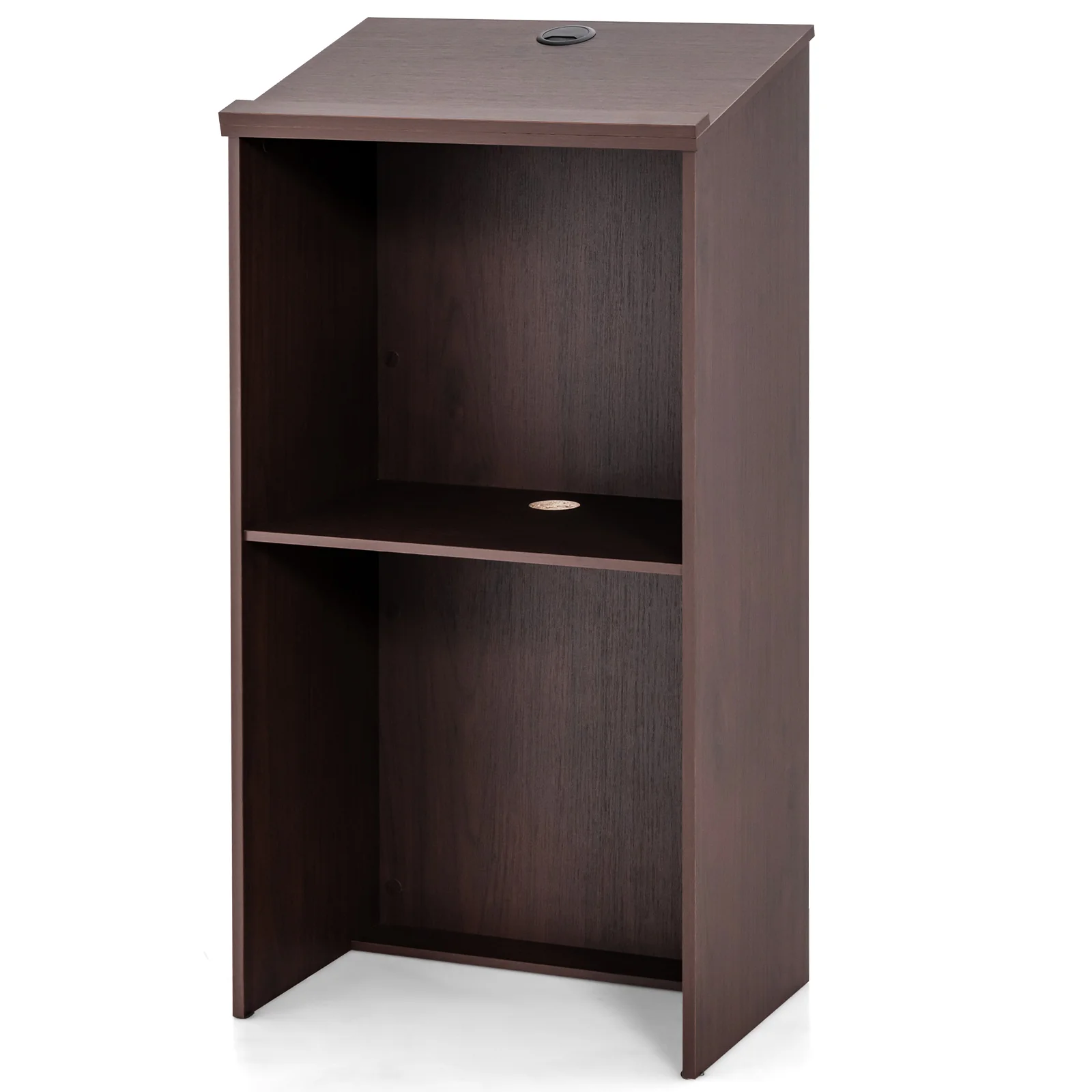 Wooden Floor Standing Podium Lectern, Brown - Image 5