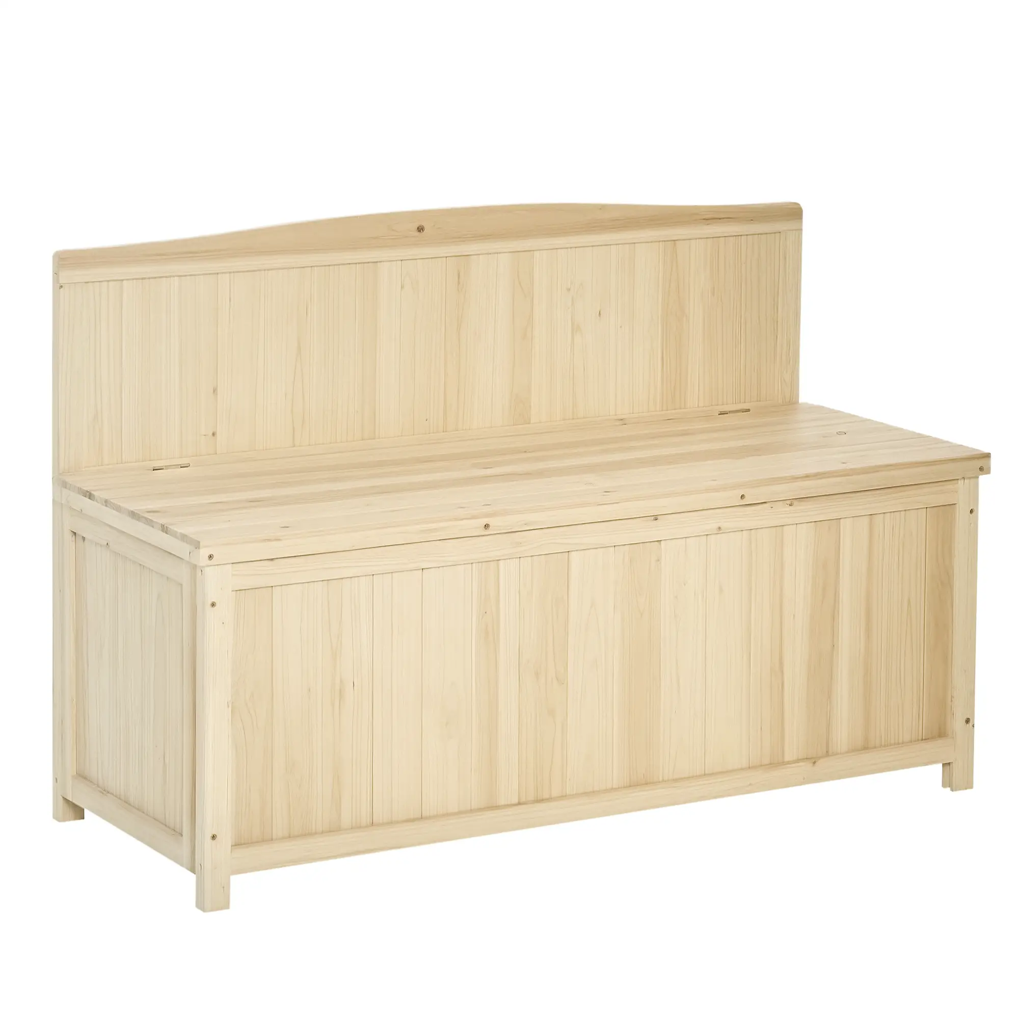 Wooden Garden Bench with Storage, Outdoor Patio Seating, 45.3" x 17.7" x 29.5", Natural - Image 11