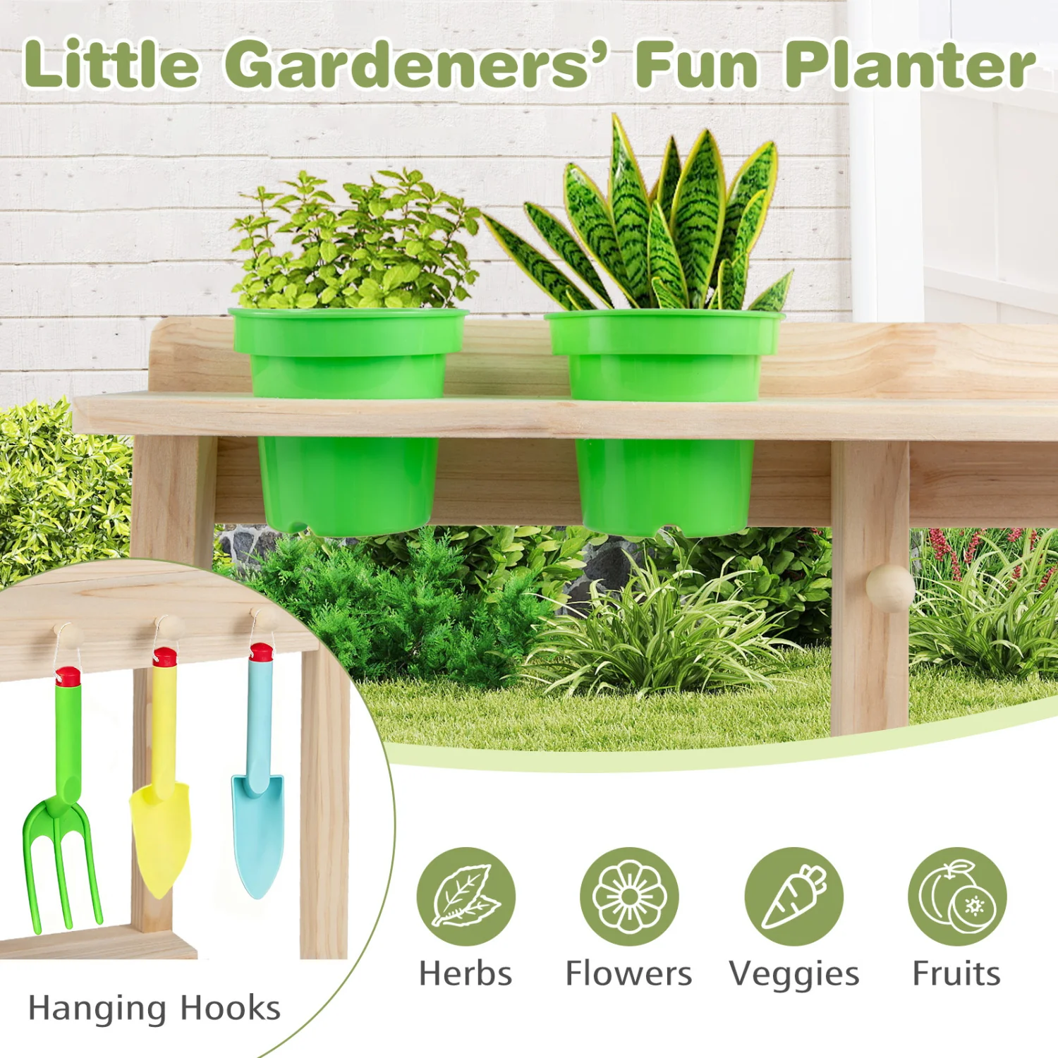 Wooden Kids Play Kitchen Set with Stoves, 3+, Natural - Image 9