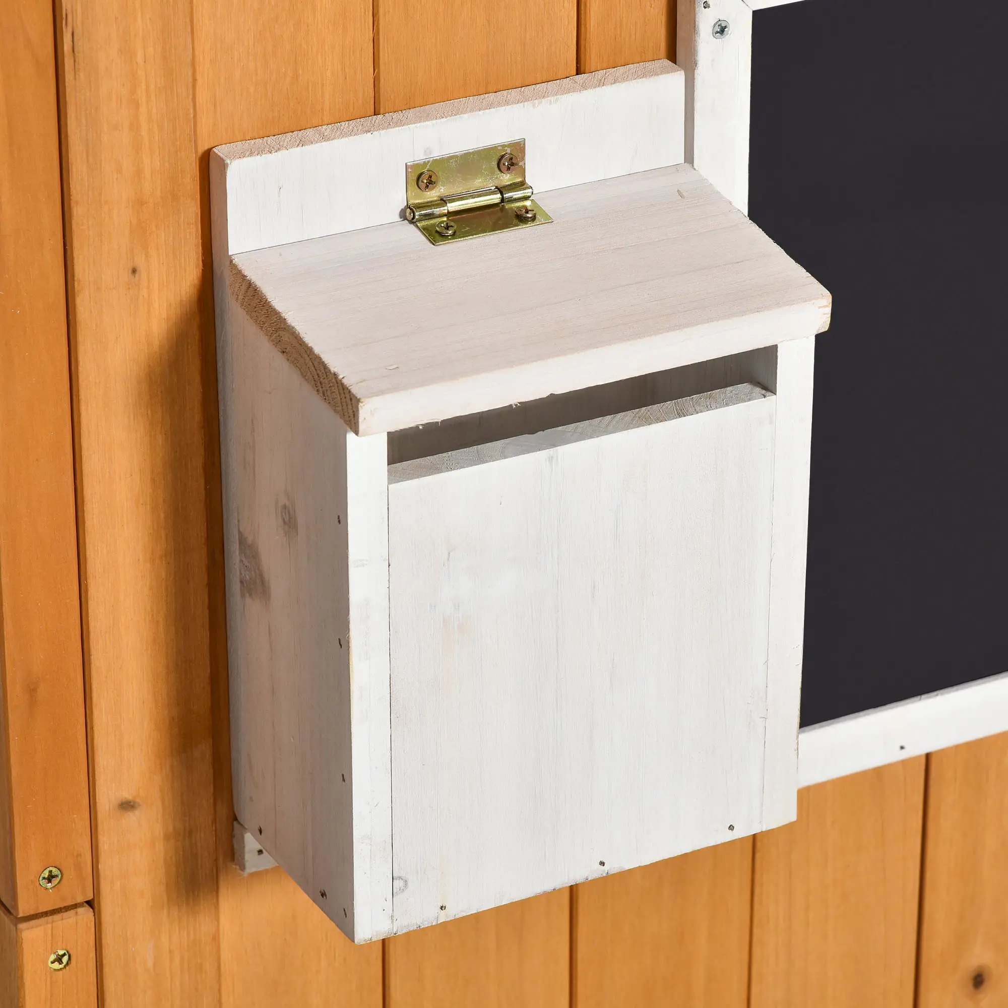 Wooden Kids Playhouse with Door, Windows & Mailbox, Yellow - Image 7