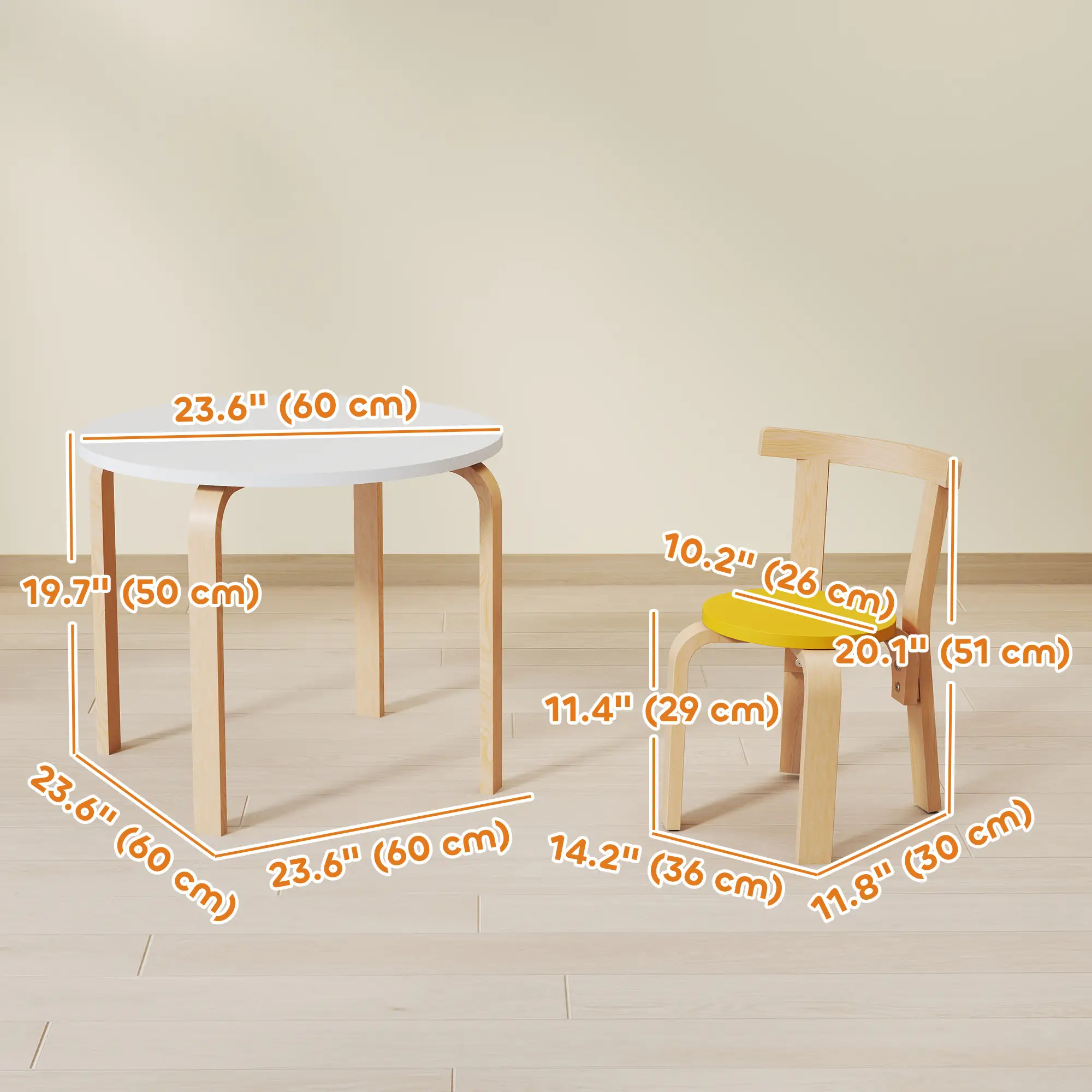 Wooden Kids Table and Chairs Set, for 3-8 Years, Multi-Coloured - Image 3