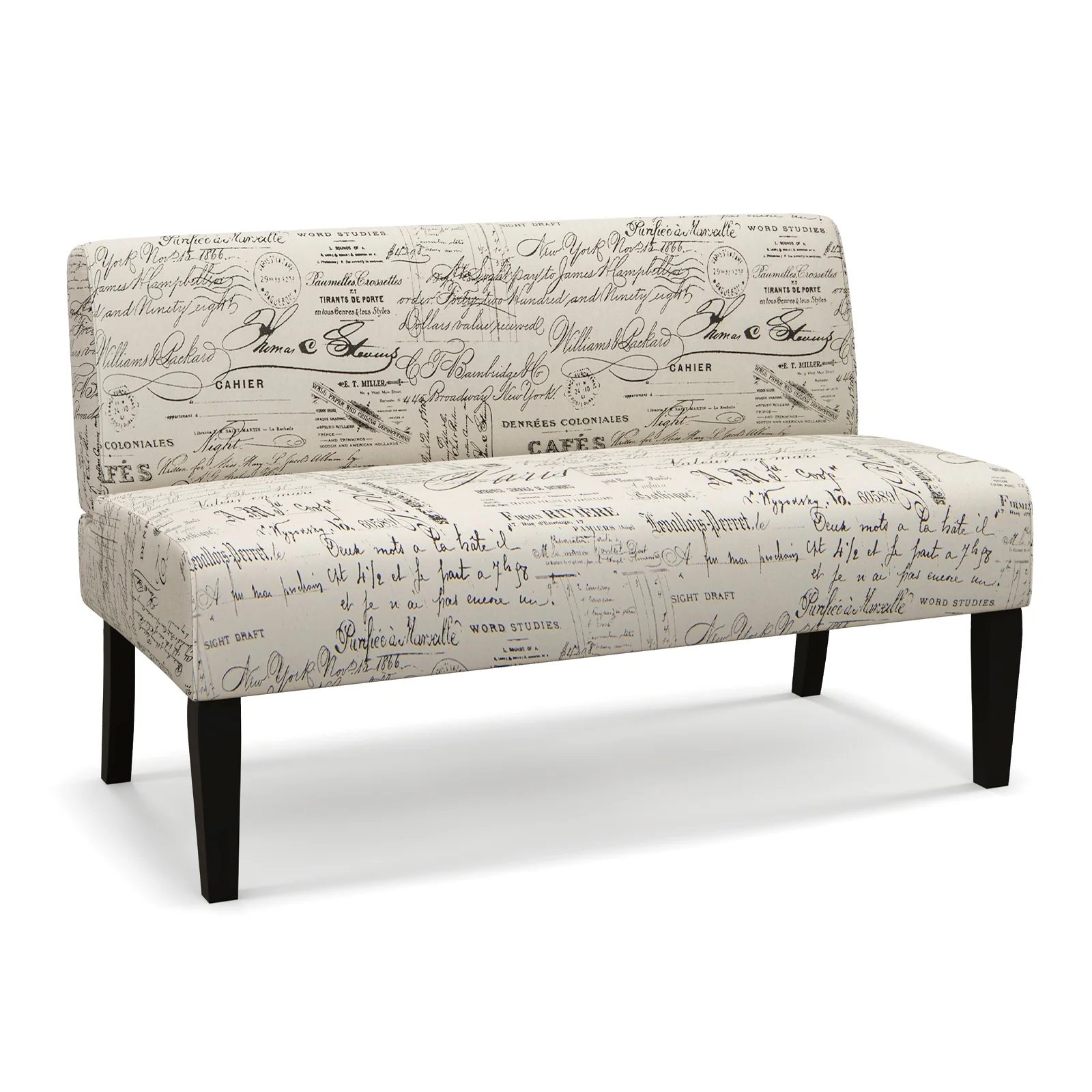 Wooden Leg Armless Loveseat Sofa, White