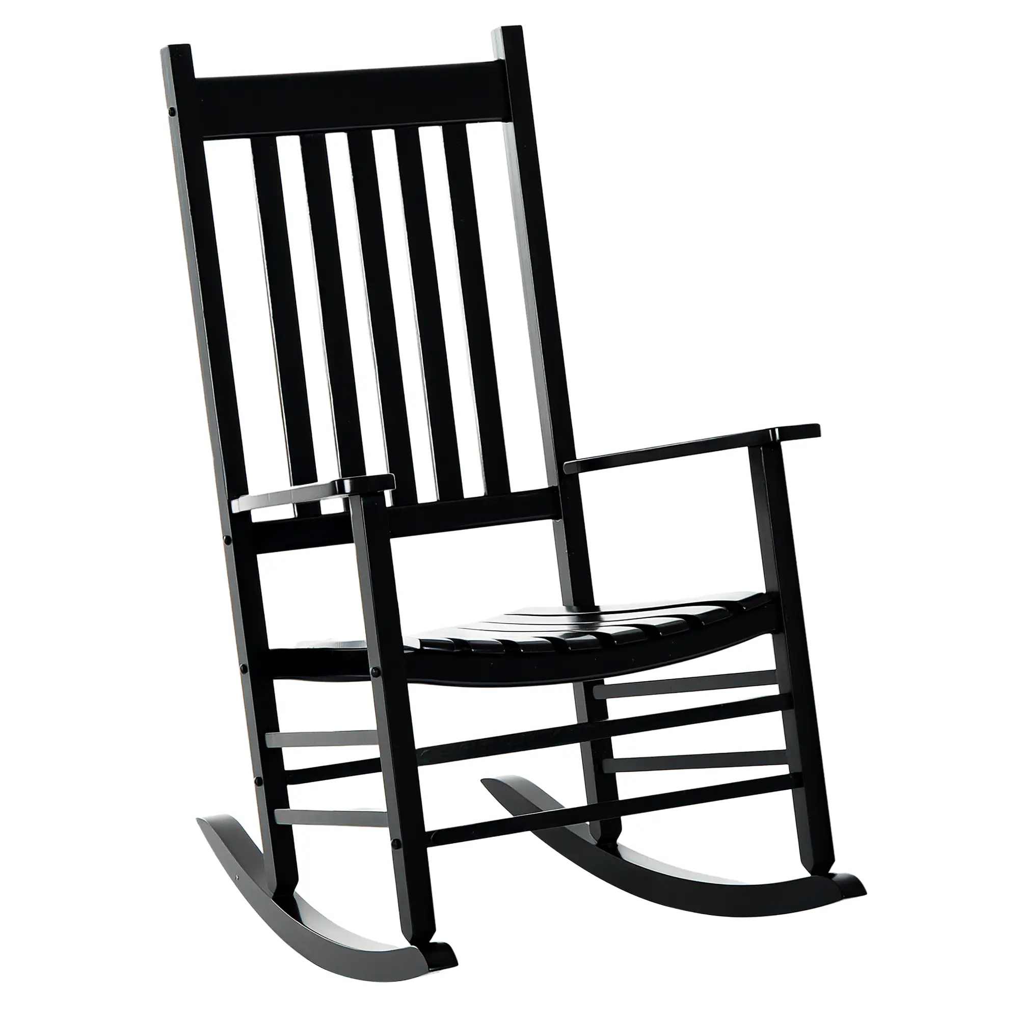Wooden Porch Rocking Chair, Outdoor Patio Rocker, Black