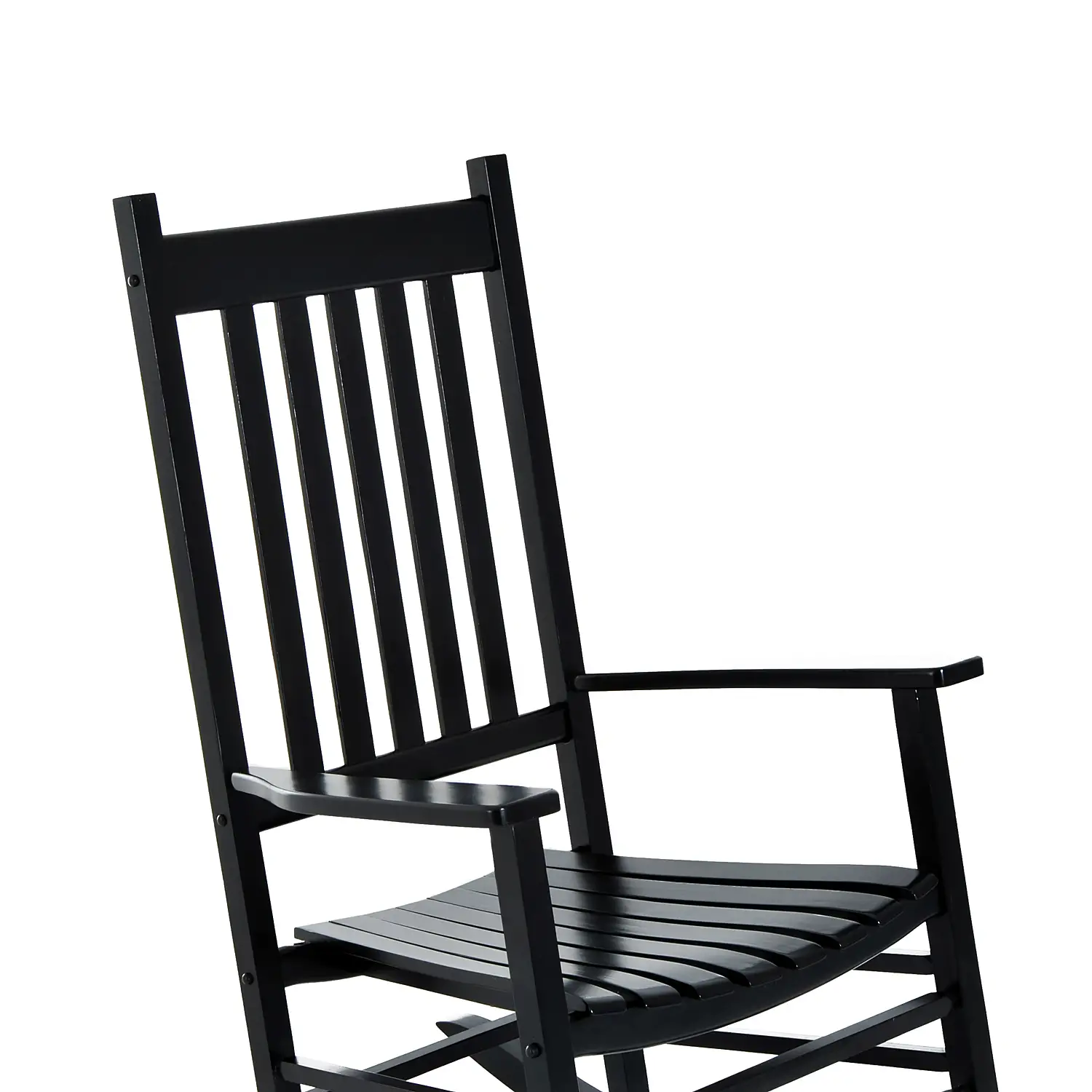 Wooden Porch Rocking Chair, Outdoor Patio Rocker, Black - Image 9