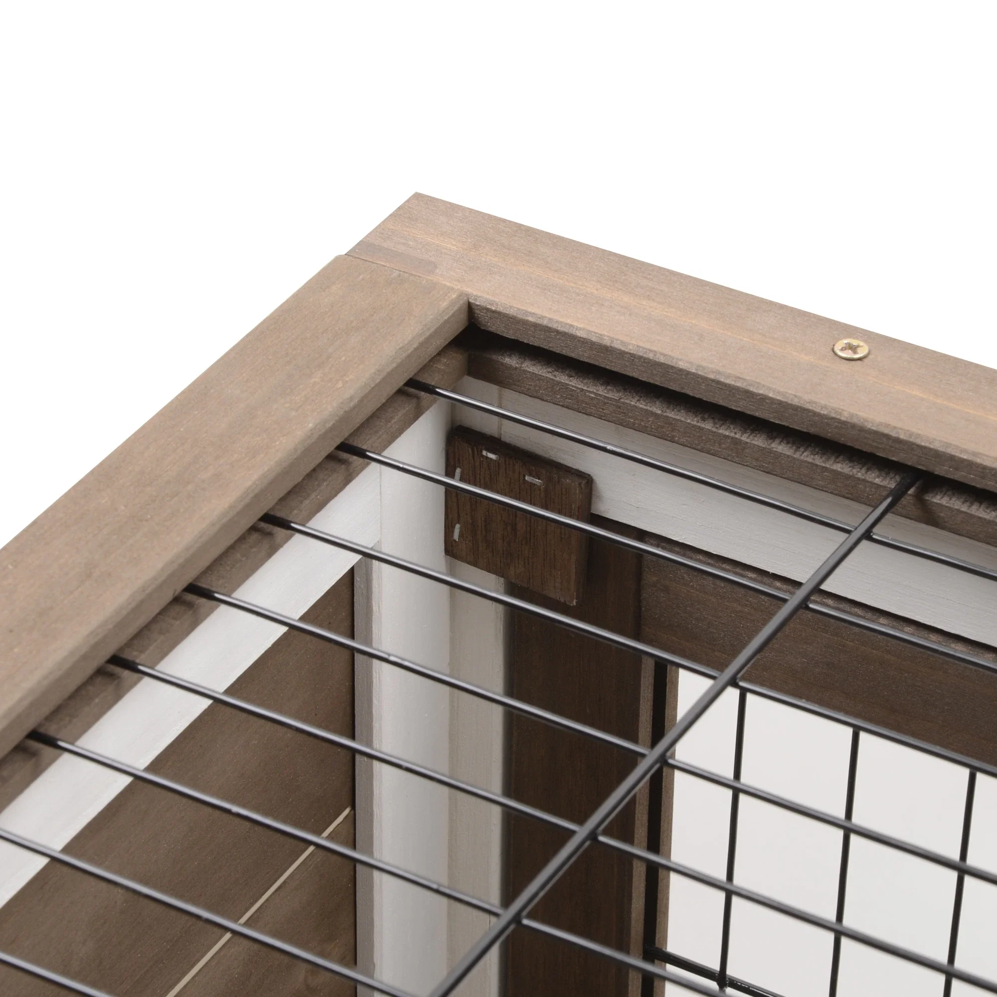 Wooden Rabbit Hutch, Indoor Bunny Cage with Wheels, Pull Out Trays, Brown - Image 10