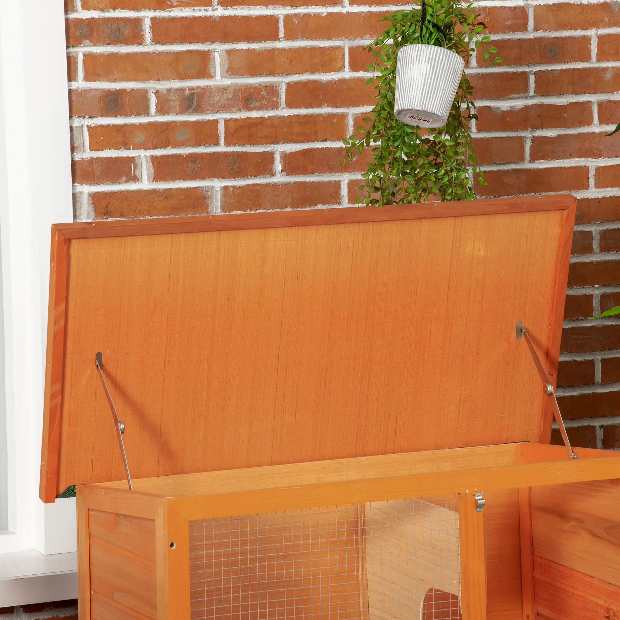 Wooden Rabbit Hutch, Small Animal Cage, 2-Level with Run - Image 9