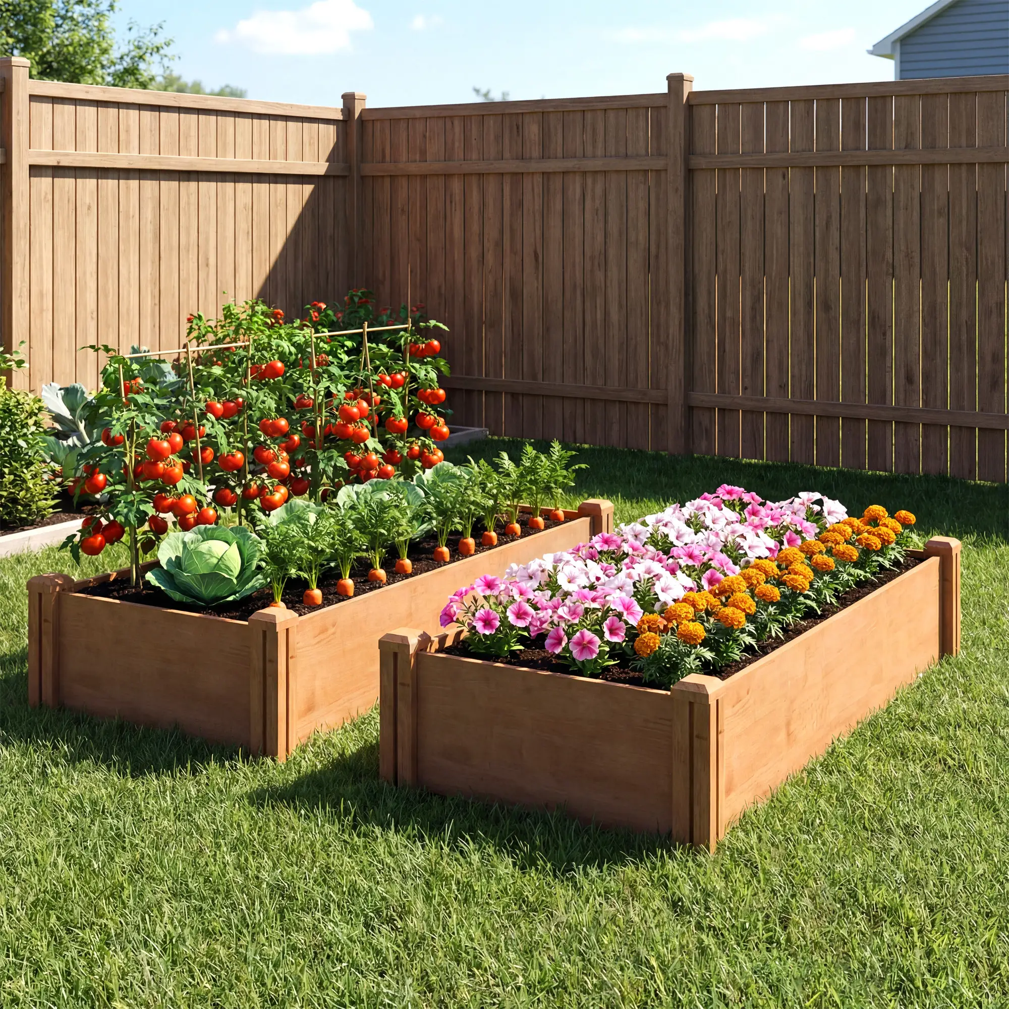 Wooden Raised Garden Bed, 8 x 4 x 1ft, Elevated Box With Dividers - Image 10