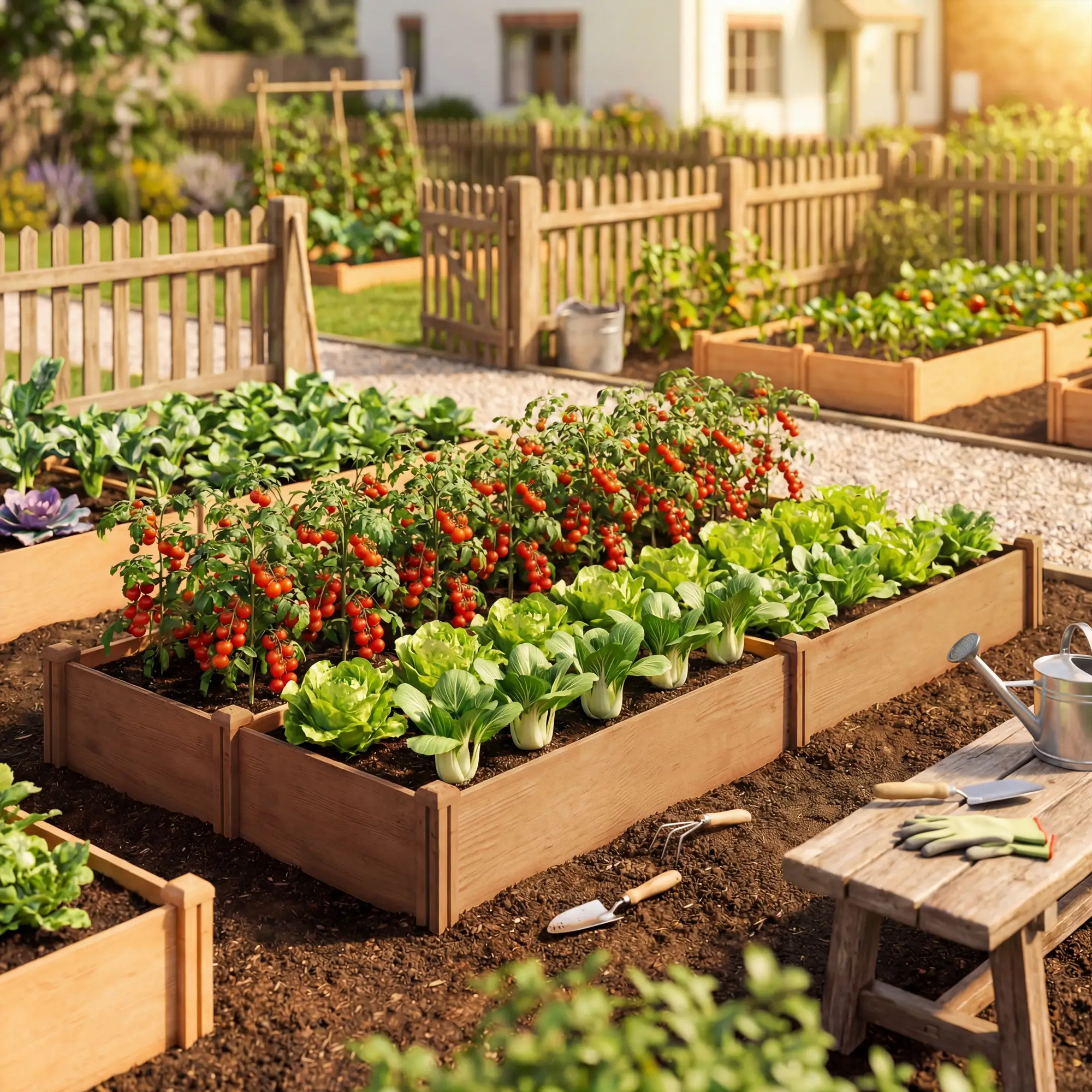 Wooden Raised Garden Bed, 8 x 4 x 1ft, Elevated Box With Dividers - Image 8