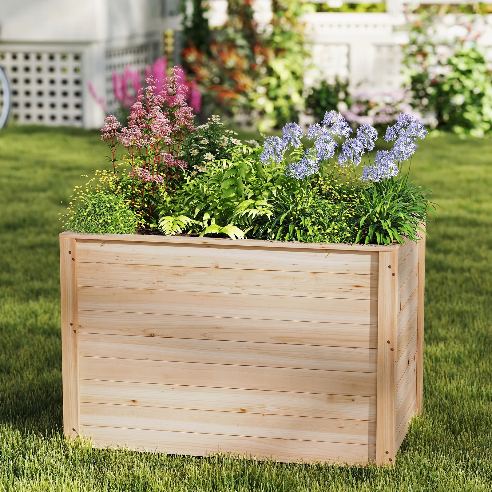 Wooden Raised Garden Bed, Elevated Planter Box, Open-Ended Base - Image 2