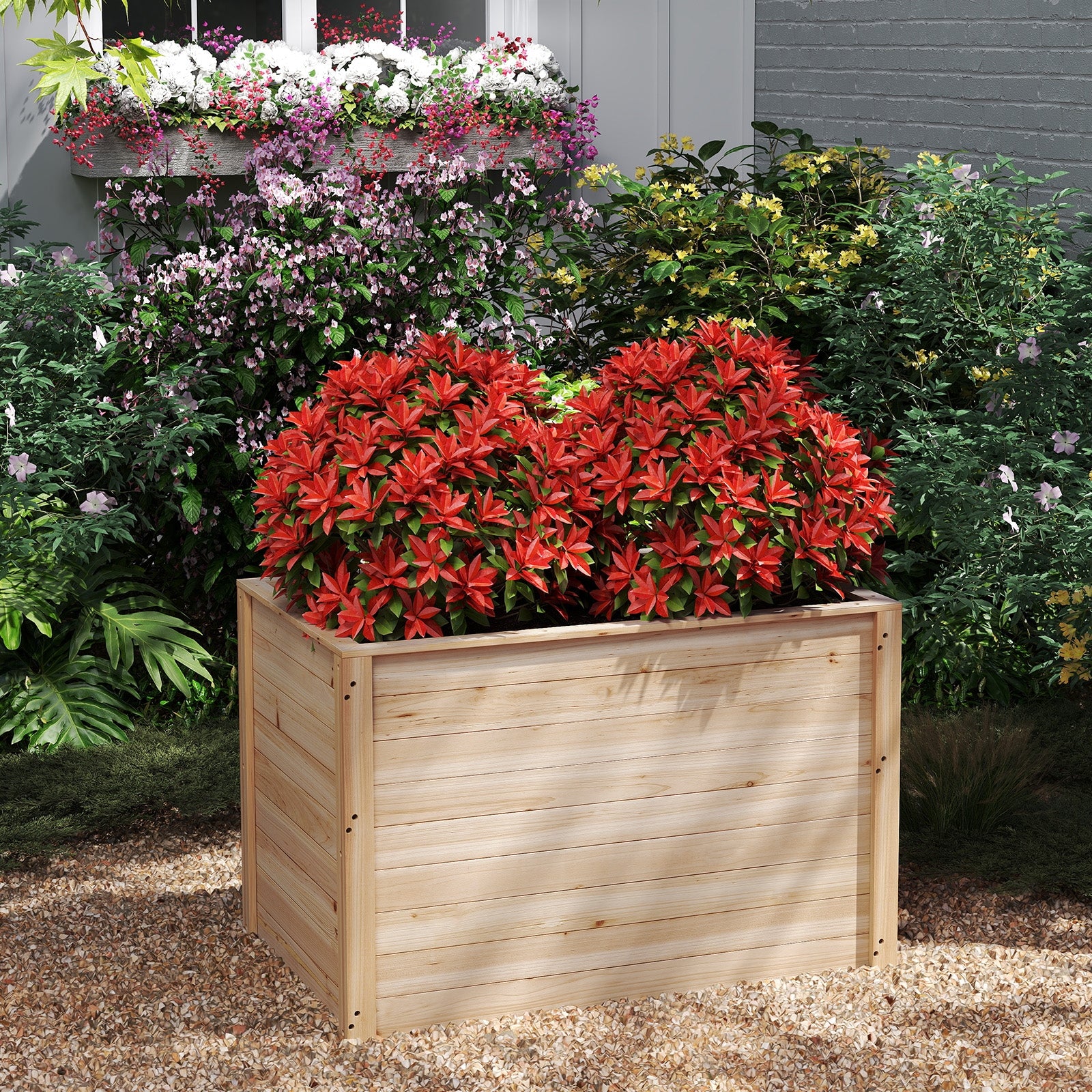 Wooden Raised Garden Bed, Elevated Planter Box, Open-Ended Base - Image 3