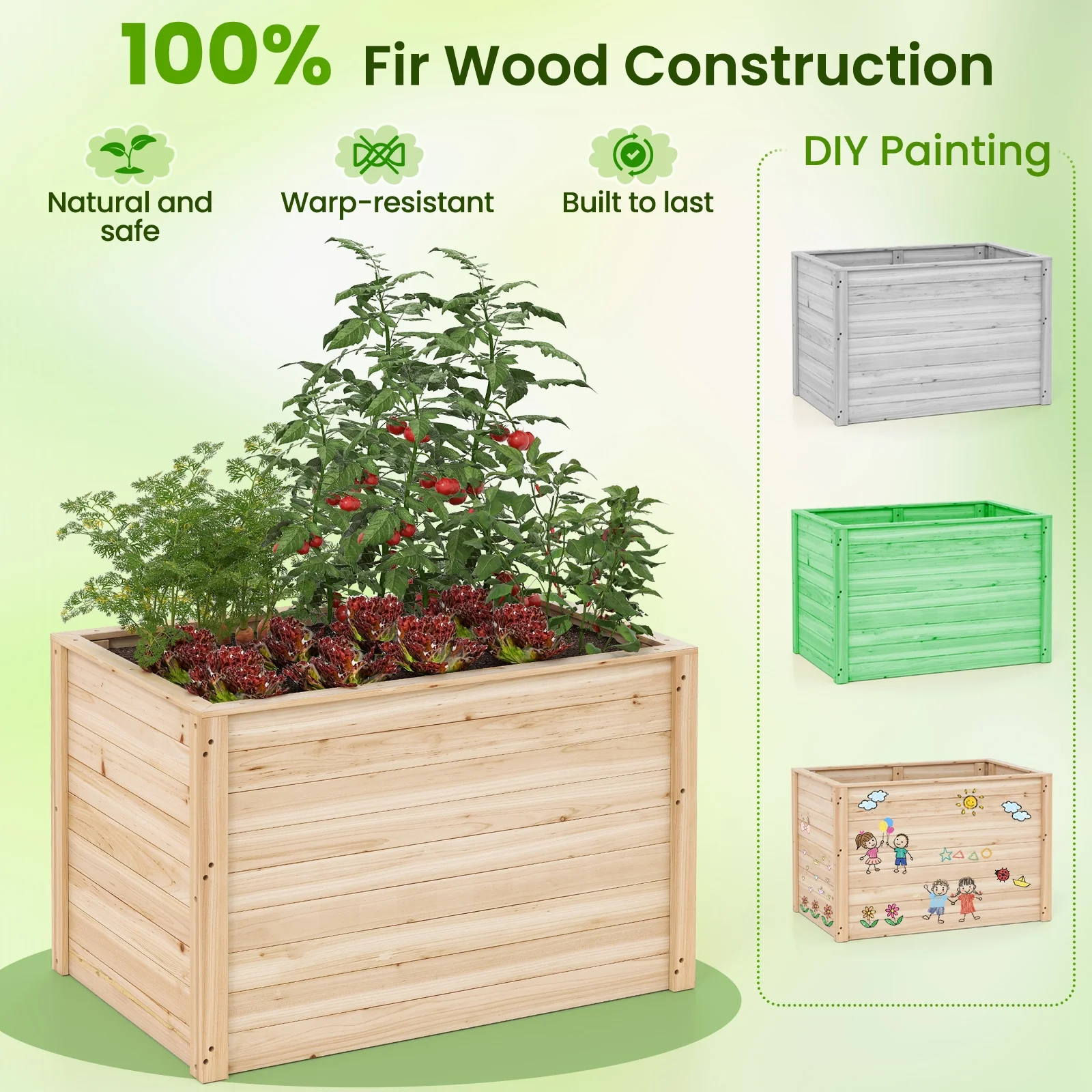 Wooden Raised Garden Bed, Elevated Planter Box, Open-Ended Base - Image 8