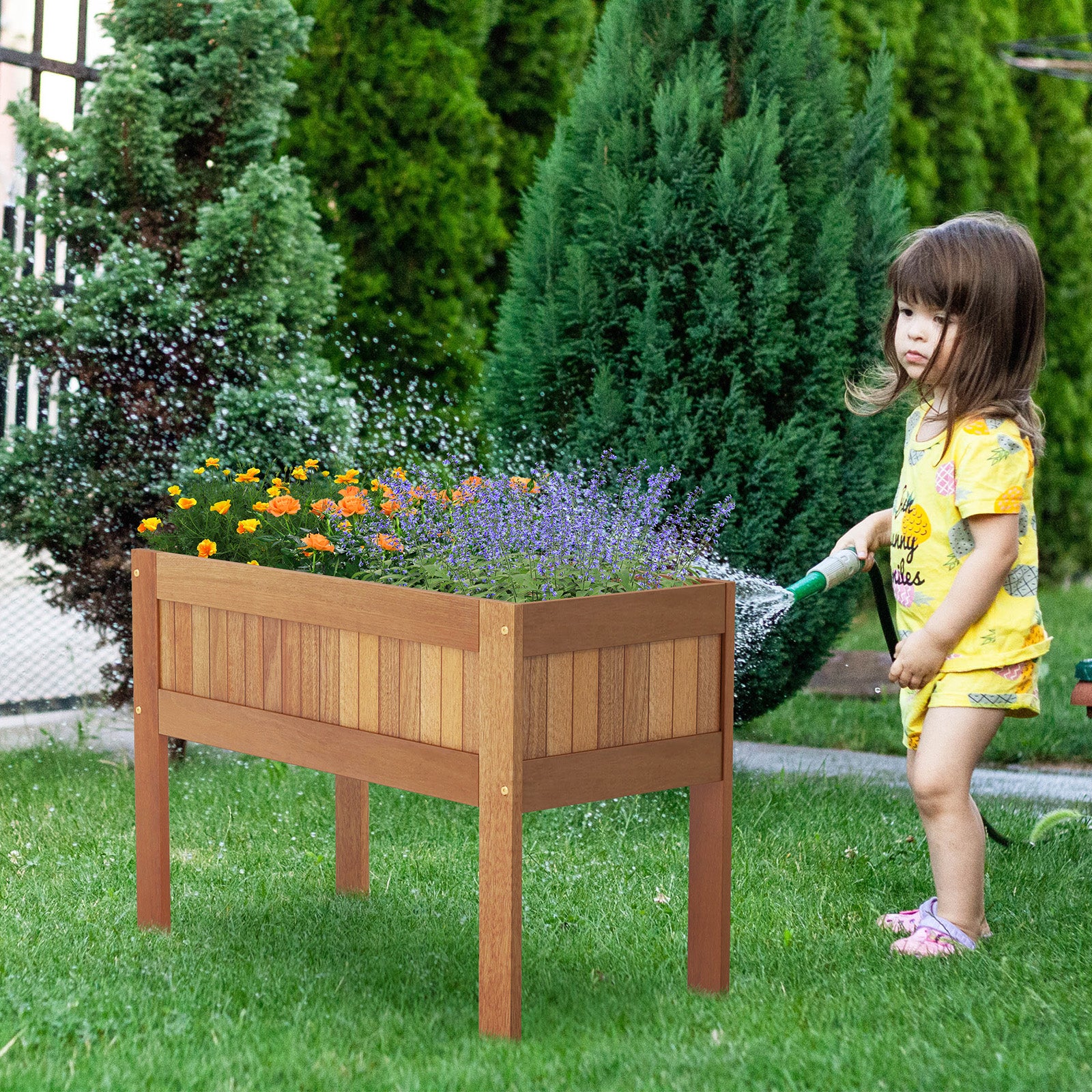 Wooden Raised Garden Bed, Elevated Planter Box With Legs, Natural - Image 3