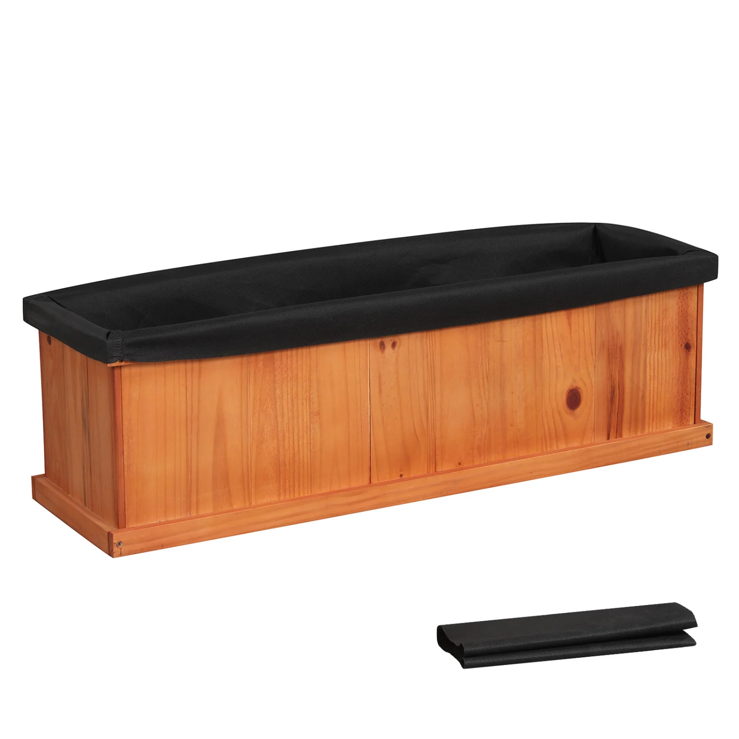 Wooden Raised Garden Bed with Drainage Holes and Liner Solid Fir Wood Planter Box-L - Image 4