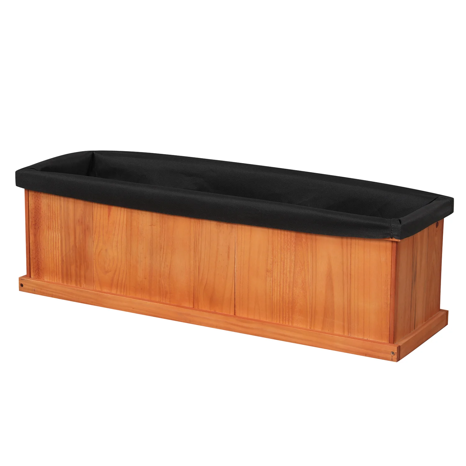 Wooden Raised Garden Bed with Drainage Holes and Liner Solid Fir Wood Planter Box-L - Image 7