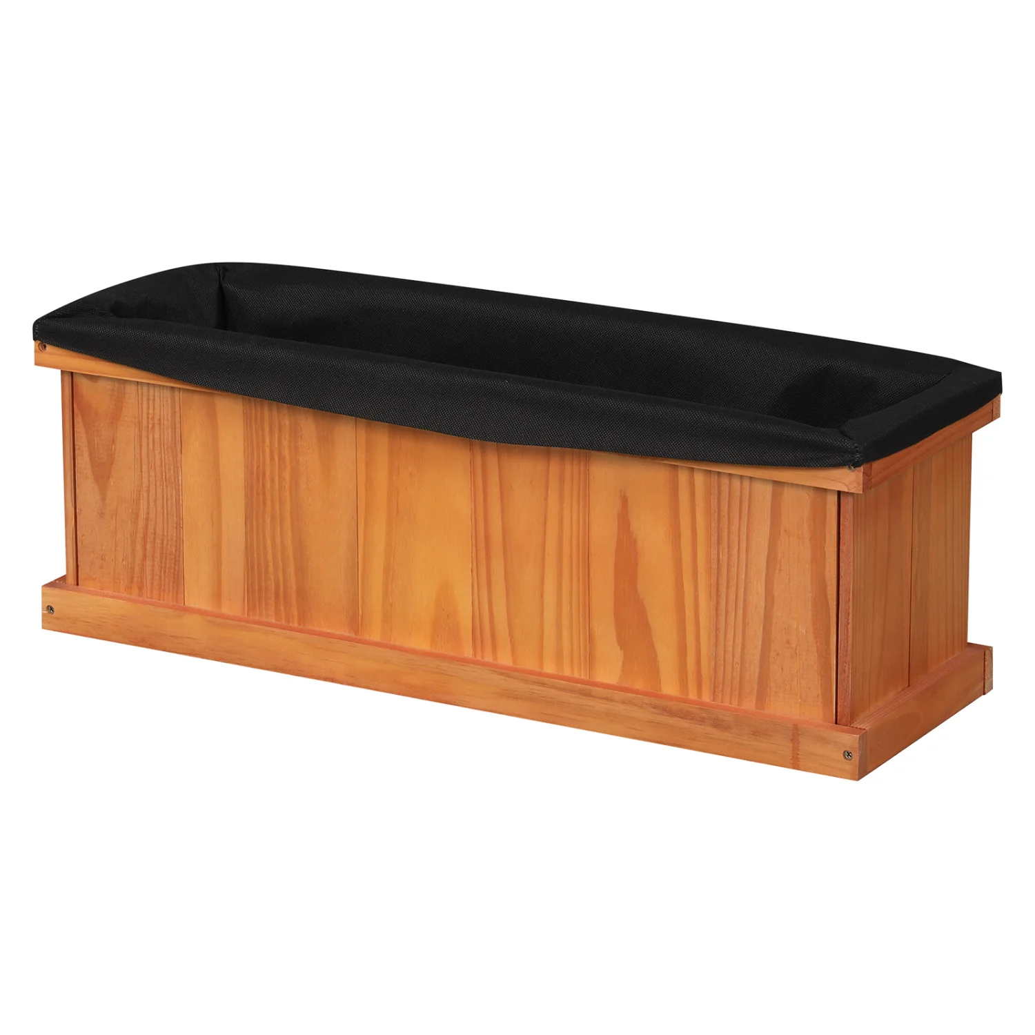 Wooden Raised Garden Bed with Drainage Holes and Liner Solid Fir Wood Planter Box-M - Image 7