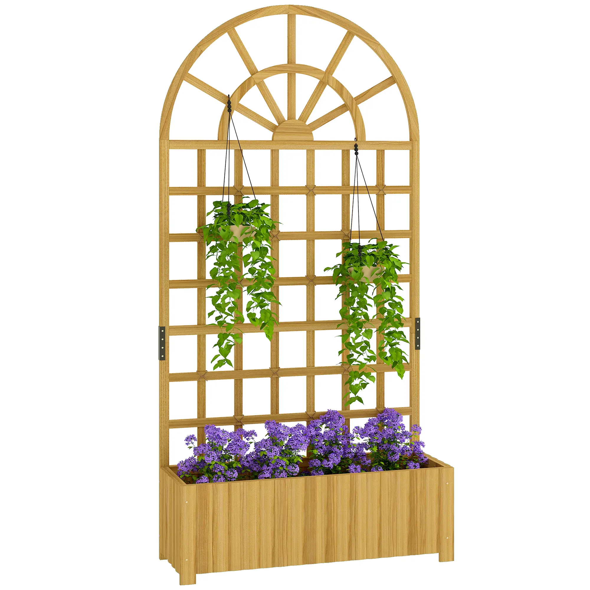 Wooden Raised Garden Bed with Trellis, Elevated Planter Box - Image 11