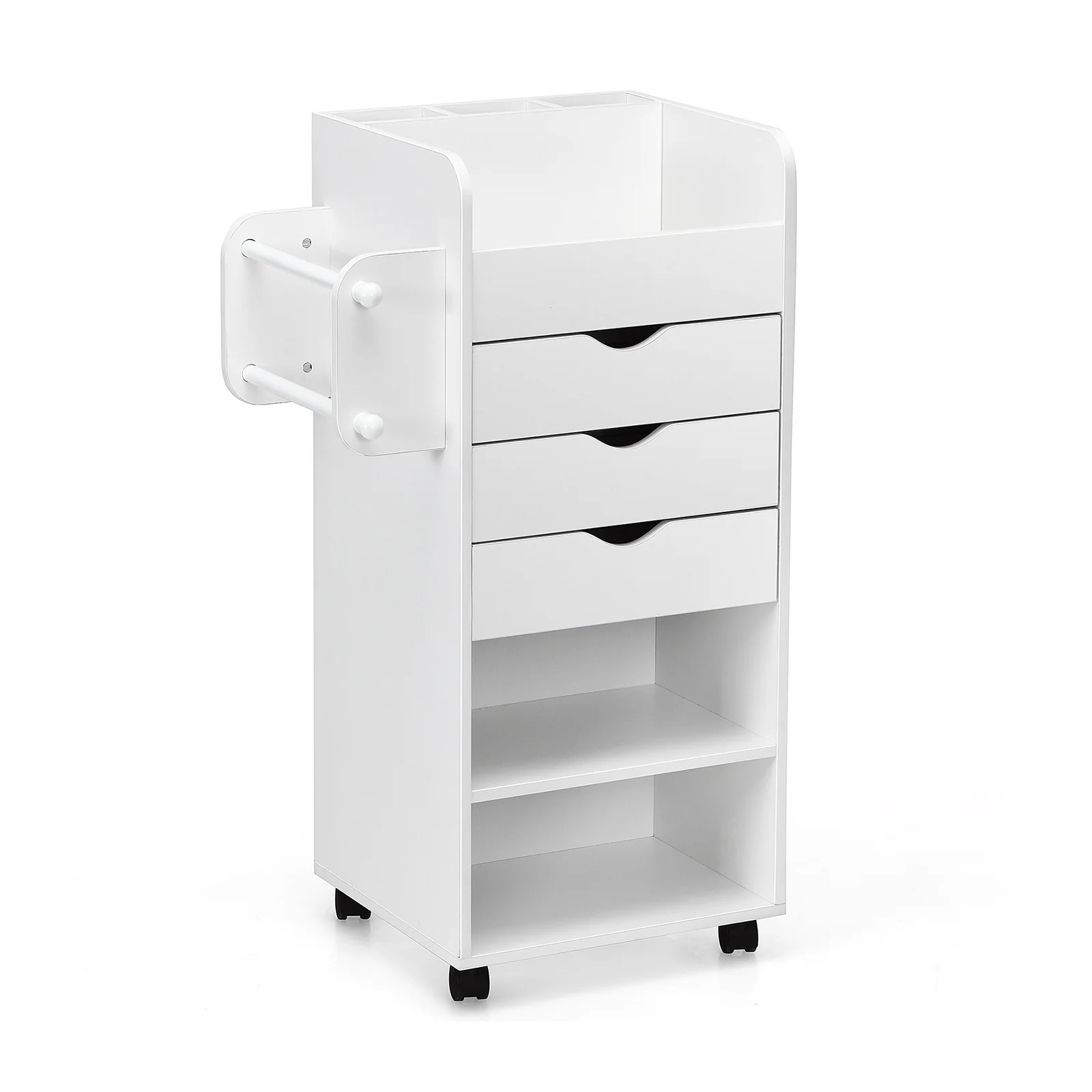 Wooden Rolling Craft Storage Cart, White - Image 4