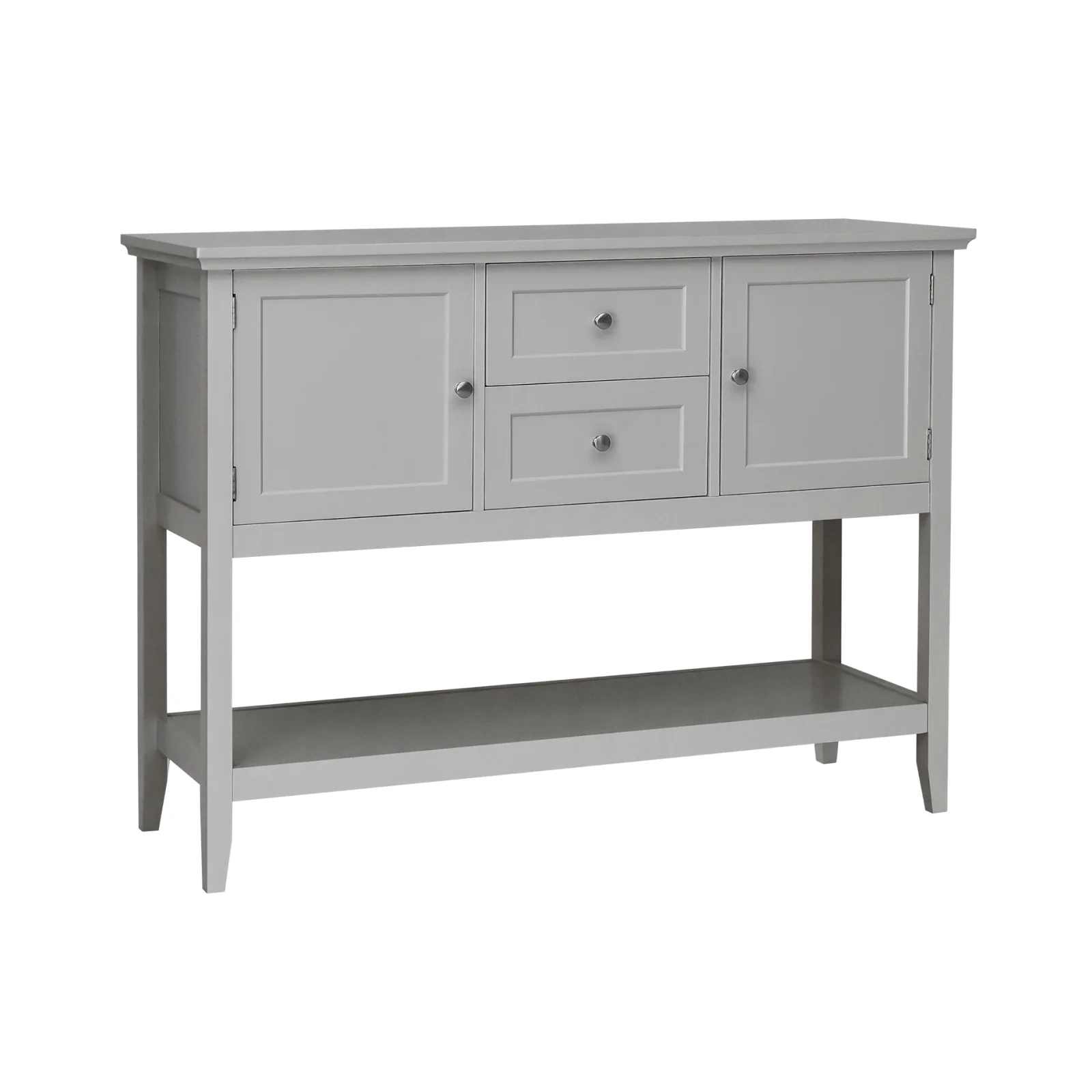 Wooden Sideboard Buffet Console Table with Drawers and Storage, Gray - Image 4