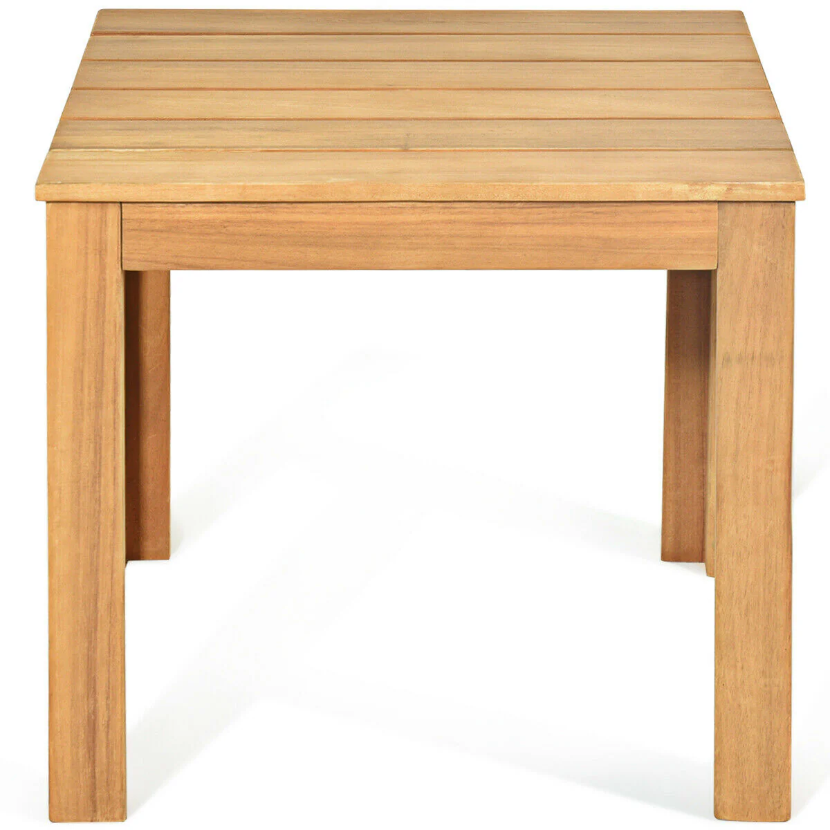 Wooden Square Patio Coffee Table, Natural - Image 10