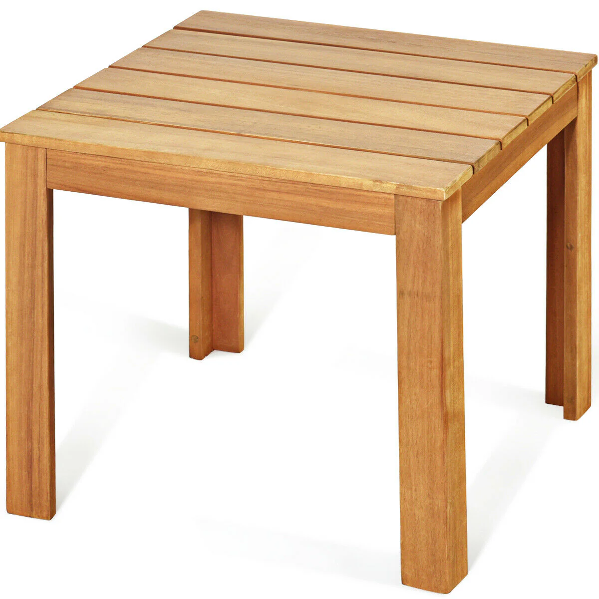 Wooden Square Patio Coffee Table, Natural - Image 5