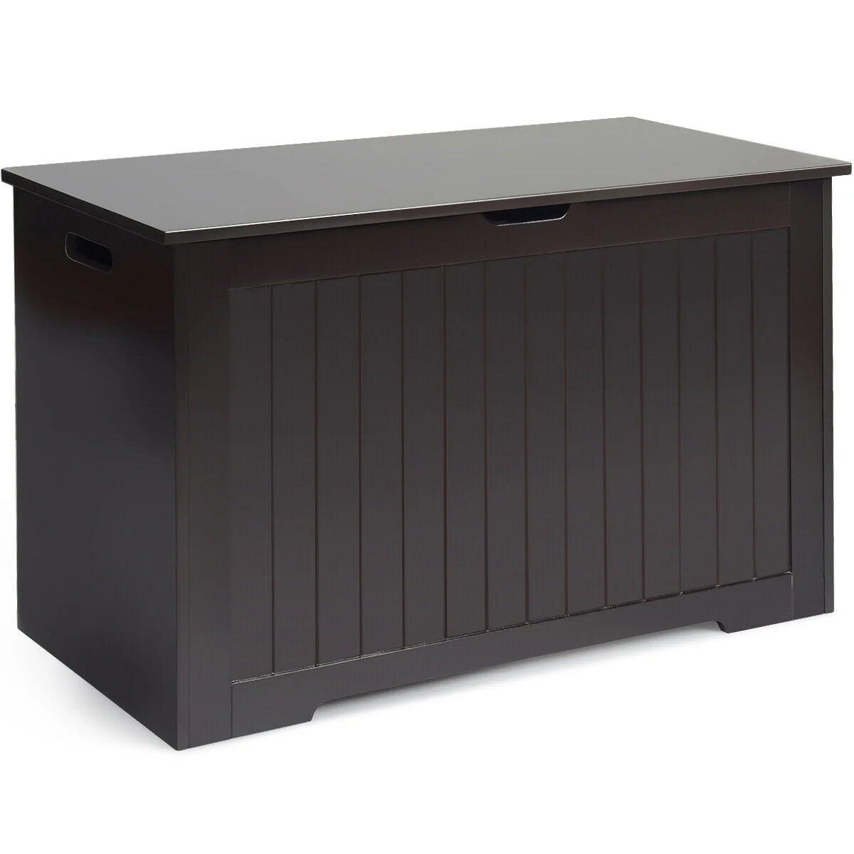 Wooden Toy Box Organizer With Flip-Top Lid, Brown