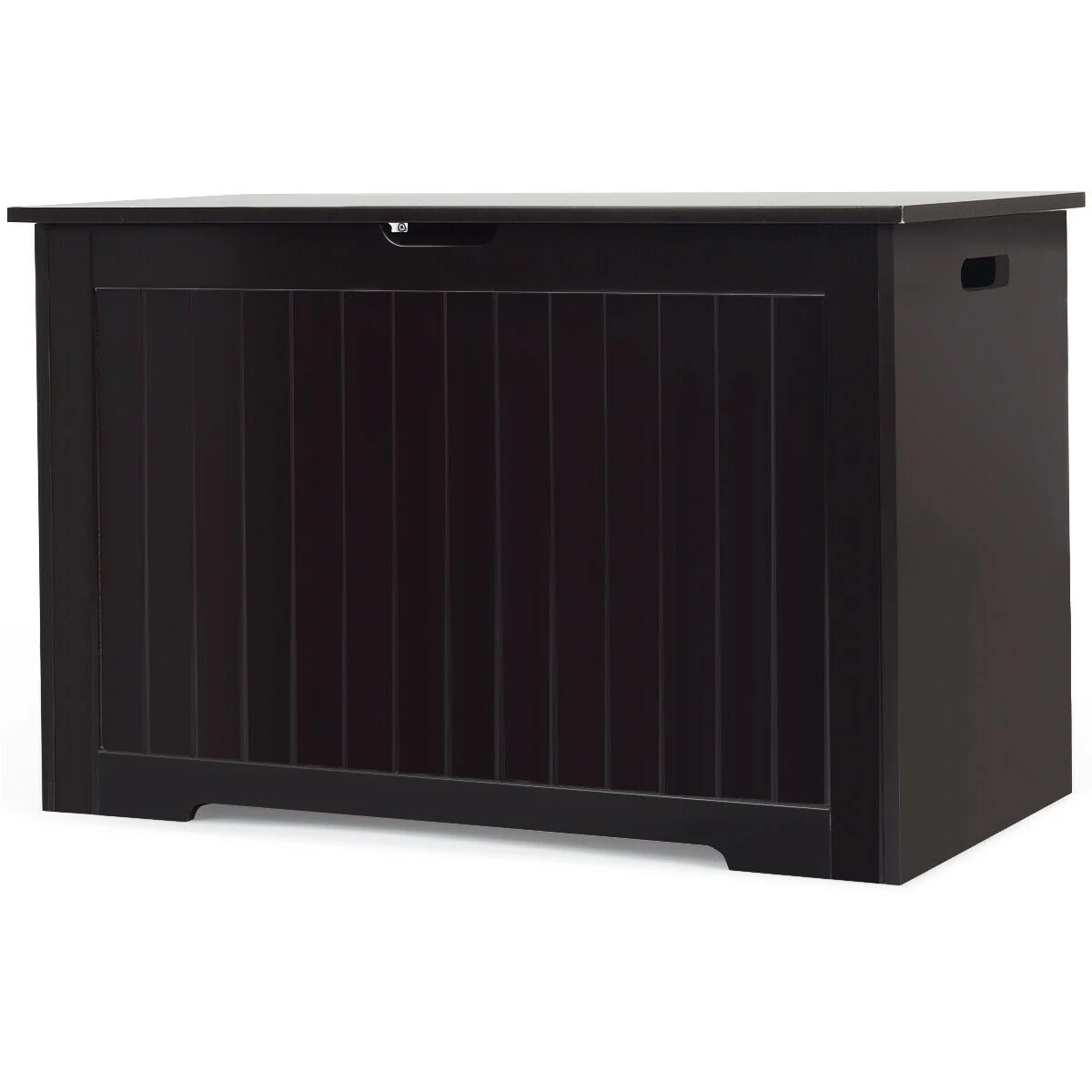Wooden Toy Box Organizer With Flip-Top Lid, Brown - Image 9