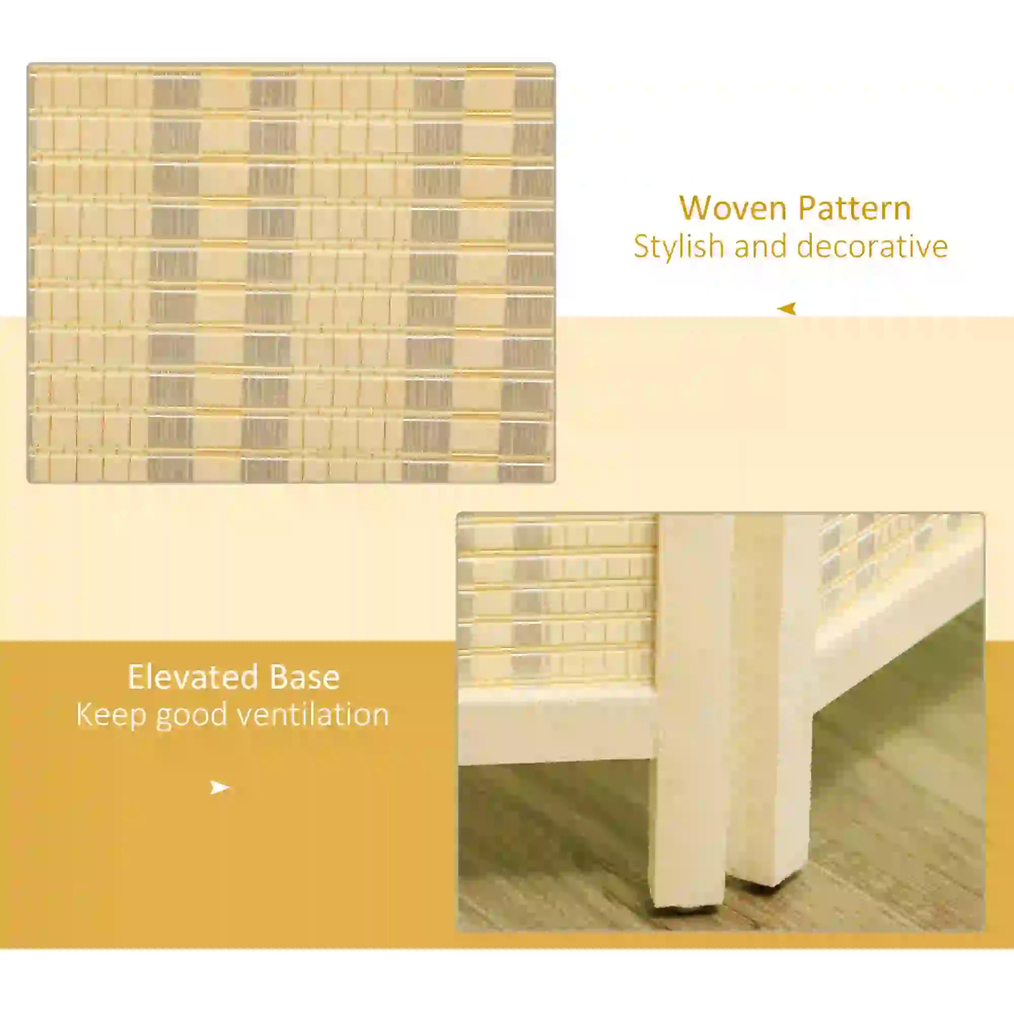 Woven Bamboo Room Divider, 4 Panel, 71"x71"x0.6", Natural - Image 4