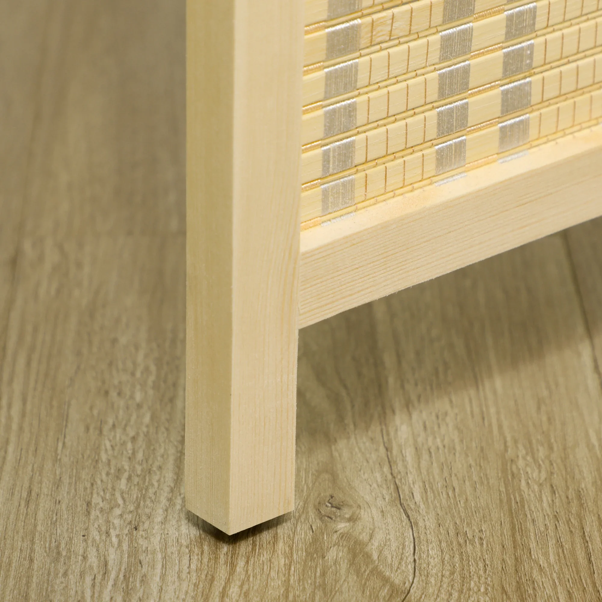 Woven Bamboo Room Divider, 4 Panel, 71"x71"x0.6", Natural - Image 7