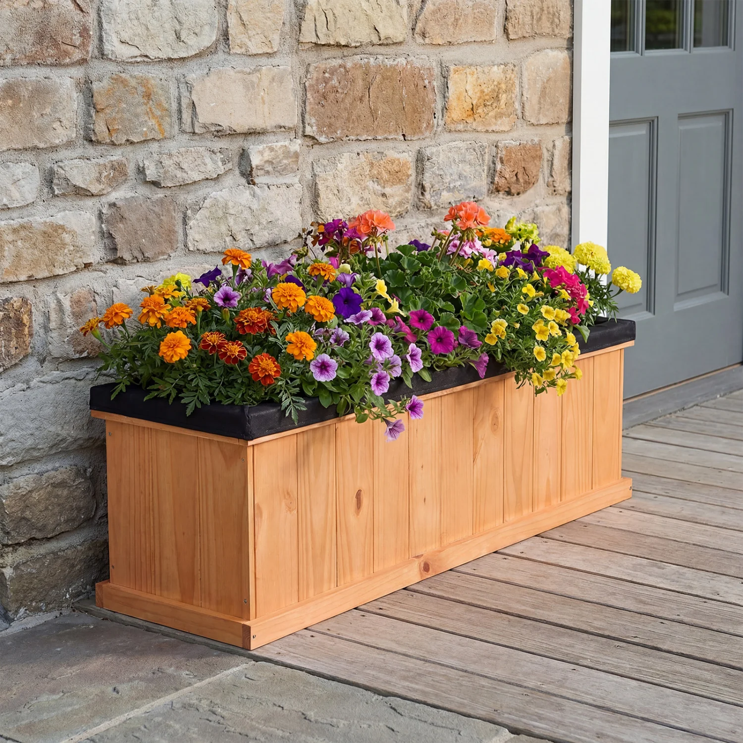 XL Wooden Raised Garden Bed with Drainage Holes, Planter Box - Image 2