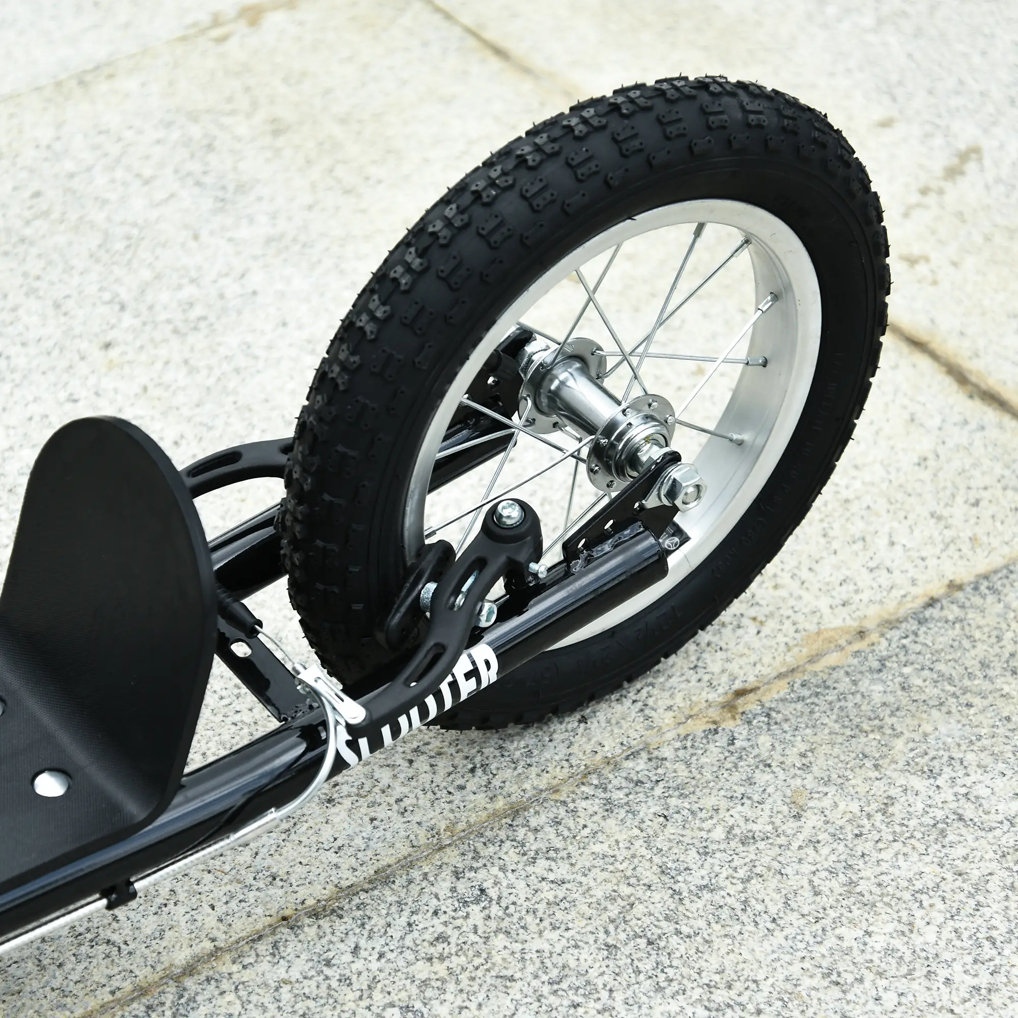 Youth Kick Scooter, Adjustable Handlebar, 16'' Inflatable Wheel, Black - Image 10