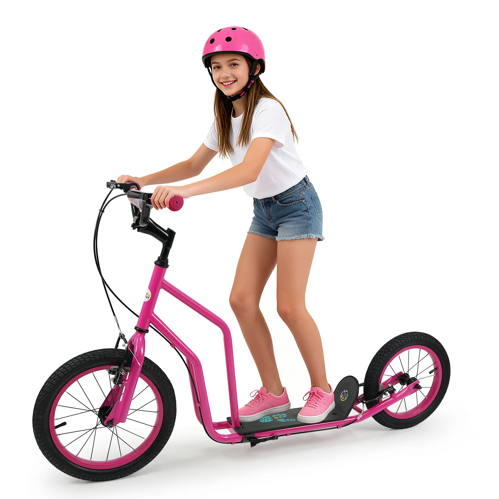 Youth Scooter, Adjustable Handlebar, 16/14-Inch Wheels, Pink - Image 4